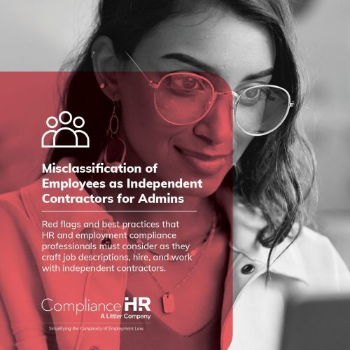 Misclassiﬁcation of Employees as Independent Contractors for Admins